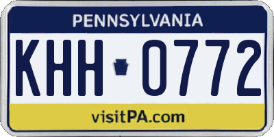 PA license plate KHH0772