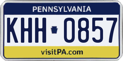 PA license plate KHH0857