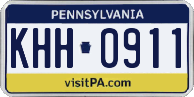 PA license plate KHH0911