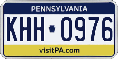 PA license plate KHH0976