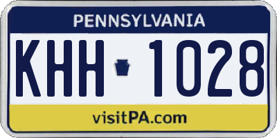 PA license plate KHH1028