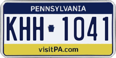 PA license plate KHH1041