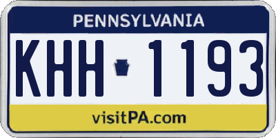 PA license plate KHH1193