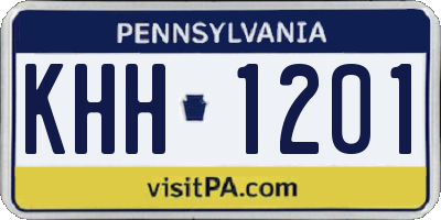 PA license plate KHH1201