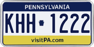 PA license plate KHH1222