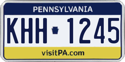 PA license plate KHH1245