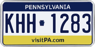 PA license plate KHH1283
