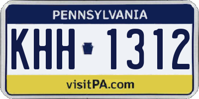 PA license plate KHH1312