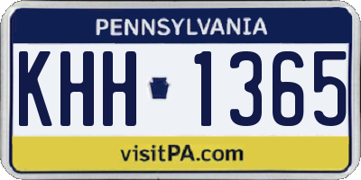 PA license plate KHH1365