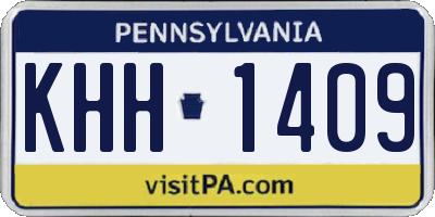 PA license plate KHH1409