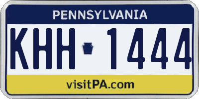 PA license plate KHH1444