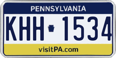 PA license plate KHH1534