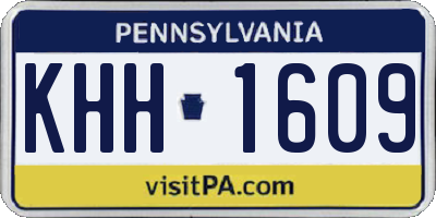 PA license plate KHH1609