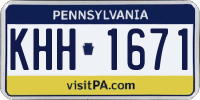 PA license plate KHH1671