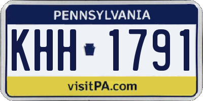 PA license plate KHH1791