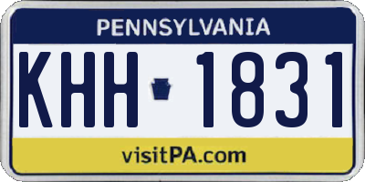 PA license plate KHH1831