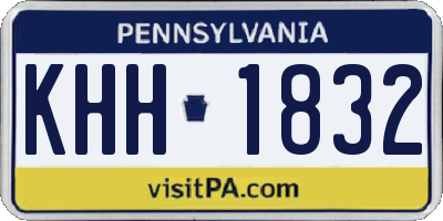 PA license plate KHH1832