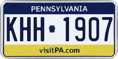PA license plate KHH1907