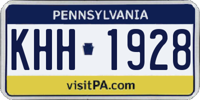 PA license plate KHH1928