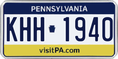 PA license plate KHH1940