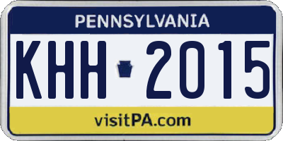 PA license plate KHH2015