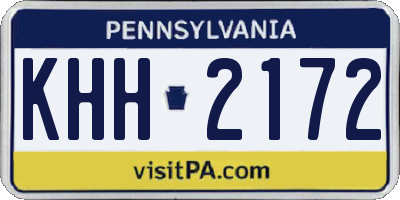 PA license plate KHH2172
