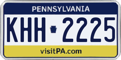 PA license plate KHH2225