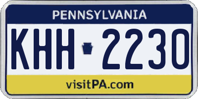 PA license plate KHH2230