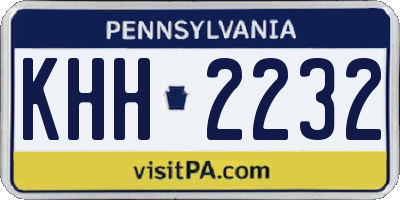 PA license plate KHH2232