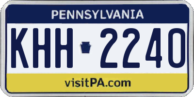 PA license plate KHH2240