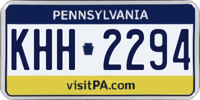 PA license plate KHH2294