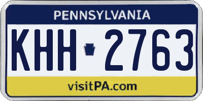PA license plate KHH2763