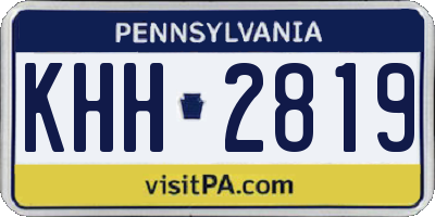 PA license plate KHH2819