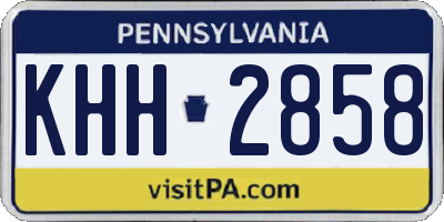 PA license plate KHH2858