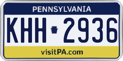 PA license plate KHH2936
