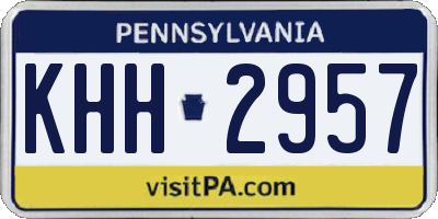 PA license plate KHH2957