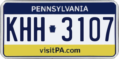 PA license plate KHH3107