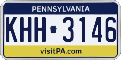 PA license plate KHH3146
