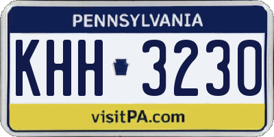 PA license plate KHH3230