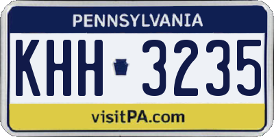 PA license plate KHH3235