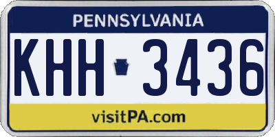 PA license plate KHH3436