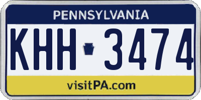 PA license plate KHH3474