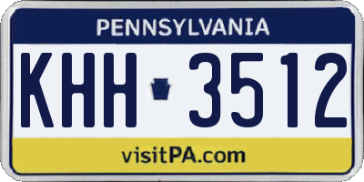 PA license plate KHH3512