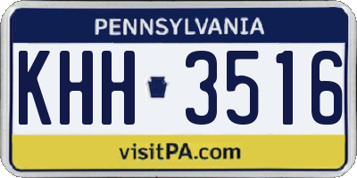 PA license plate KHH3516