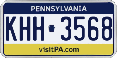 PA license plate KHH3568