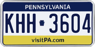 PA license plate KHH3604