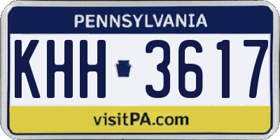 PA license plate KHH3617