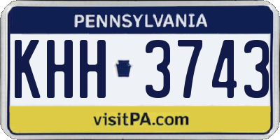 PA license plate KHH3743