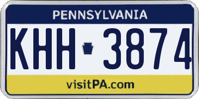 PA license plate KHH3874