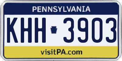 PA license plate KHH3903